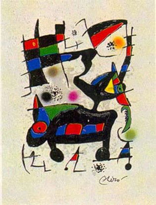Joan Miro ODA A JOAN MIRO Lithograph: This is a Joan Miro lithograph titled "Oda A Joan Miro" (1973). Medium: Lithograph on Guarro Paper, Plate Signed. Paper Size: 17¼" x 13"