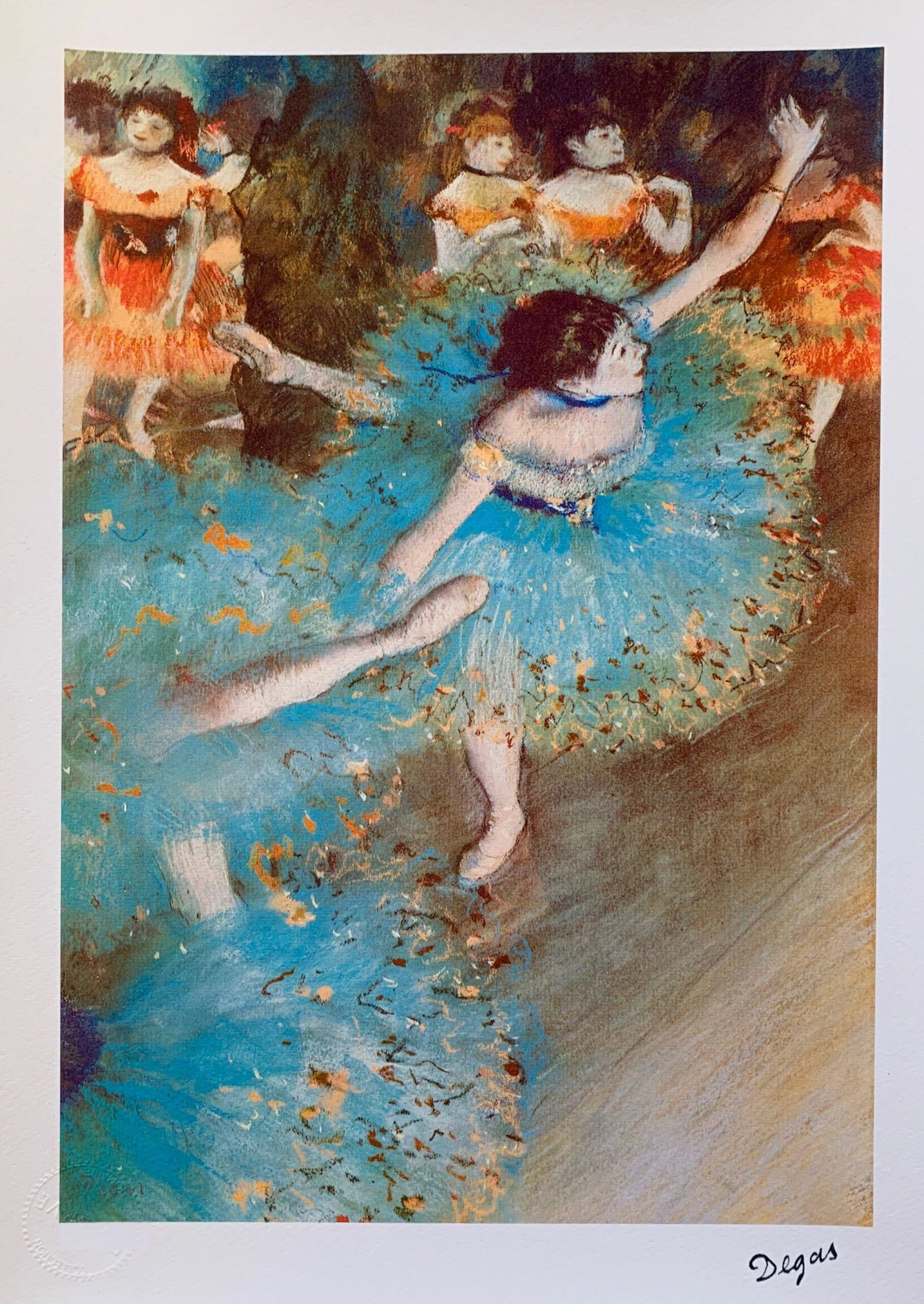 EDGAR DEGAS Danseuses Basculant Limited Edition Giclee: This is a Edgar Degas facsimile signed giclee titled “Danseuses Basculant”.This piece is facsimile signed on the lower right. Pencil numbered from an edition of 375.Published on thick quality arch