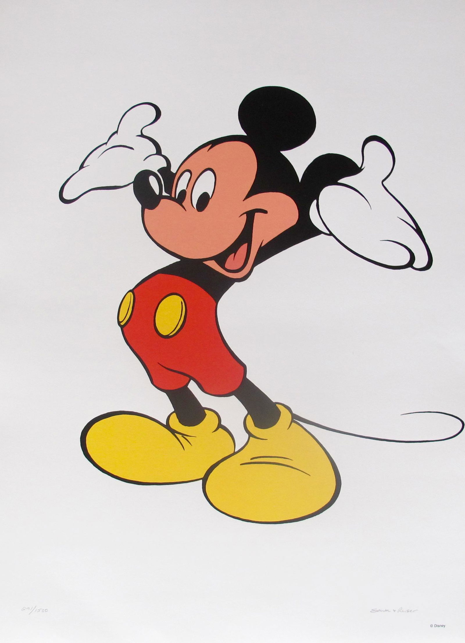 WALT DISNEY MICKEY MOUSE Limited Edition Serigraph Art: This is a Walt Disney Mickey Mouse limited edition serigraph.This vintage treasure would beautifully grace the walls of and Mickey fan and is a must have. This image has been meticulously created as a