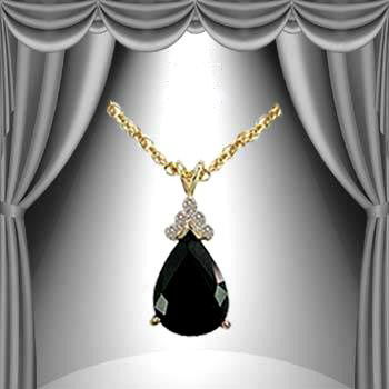 Genuine 6 ct. Sapphire Diamond Pendant: set in fine 925 sterling silver and layered with 18K Gold. The length is 18 inches or 457mm and the width is 3/8inches or 9mm. You will also receive an 18 inch gold filled chain.