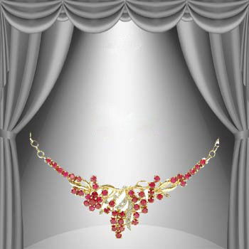 Genuine 9 CT Ruby Diamond Necklace: Master jewelers designed your set with... 1 piece of GENUINE 4X4mm faceted round ruby. 46 pieces of GENUINE 3X3mm faceted round Burmese ruby. 14 pieces of GENUINE single cut diamonds .1 carat tw. The