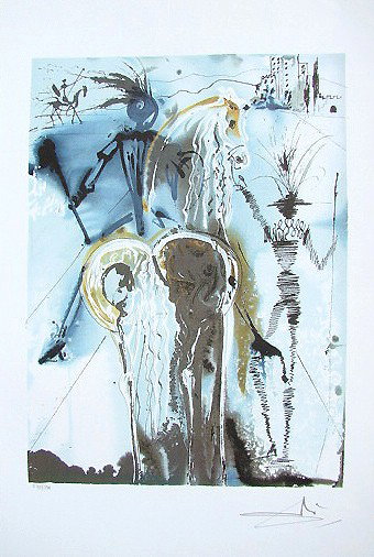 Salvador Dali Signed Numbered Lithograph Don Quich: Each one made on archival quality paper, facsimile signed and pencil numbered from an edition of 500. Certificate of Authenticity provided. Size:14"x24.5"