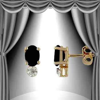 Genuine 1 CT TW Sapphire Diamond Earrings: Master jewelers designed your earrings with... 2 pieces of GENUINE 5X4mm faceted oval midnight blue sapphire. 2 pieces of GENUINE single cut diamonds .03 carat tw. 1.3 grams of sterling silver layered