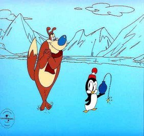 Animation Sericel Chilly and Smedley: 10.5" x 12.5" Animation Sericel based on the cartoon series "Chilly Willy". Comes with certificate of authenticity