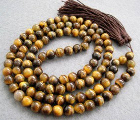108 Tiger Eye Beads Tibet Buddhist Prayer Necklace: This is a set of wooden prayer beads. They are normally used for both prayer and meditation. This set of Tibetan prayer beads was handmade. Beads Size: 8mm