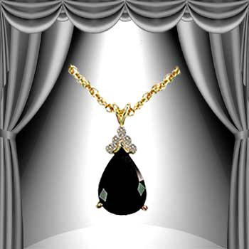 Genuine 6 ct. Sapphire Diamond Pendant: set in fine 925 sterling silver and layered with 18K Gold. The length is 18 inches or 457mm and the width is 3/8inches or 9mm. You will also receive an 18 inch gold filled chain.