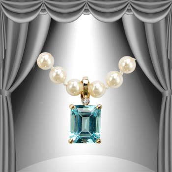Genuine 5 CT Blue Topaz Diamond Pearl Enhancer Pen: Master jewelers designed your pendant with 1 piece of GENUINE 10X8mm faceted oval blue topaz. 1 piece of GENUINE single cut diamond .02 carat tw. 1.2 grams of sterling silver layered with 18K Gold. Th