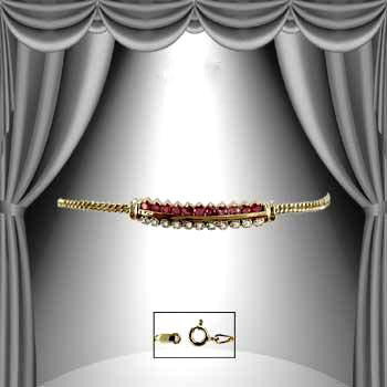 Ruby Diamond Bracelet: Master jewelers designed your bracelet with 11 pieces of GENUINE 2X2mm faceted round Burmese ruby. 11 pieces of GENUINE single cut diamonds .07 carat tw. 3 grams of sterling silver layered with Platin