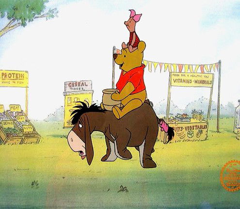 DISNEY WINNIE THE POOH & PIGLET Original Art Seric: Top Quality Serigraph for your Art Collecting pleasure,Walt Disney Official Emblem Authenticity seal is stamped at the bottom corner. Size 11"x14"