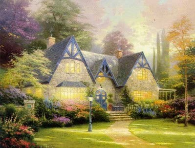 Thomas Kinkade Winsor Manor: Signed by the Artist Paper Lithograph Limited Edition Includes Official Thomas Kinkade Certificate of Authenticity •24x30