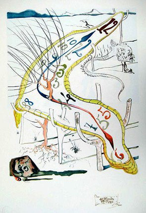 Salvador Dali limited edition litograph - Frozen W: Limited editon Salvador Dali litograph, pencil numbered from an edition of 500, 22" x 34", comes with certificate of authenticity. Item comes unframed
