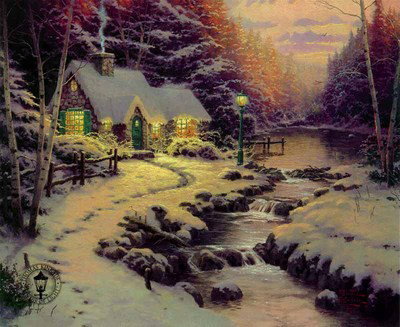 Thomas Kinkade Evening Glow: Signed by the Artist Paper Lithograph Limited Edition Includes Official Thomas Kinkade Certificate of Authenticity •12 x 16