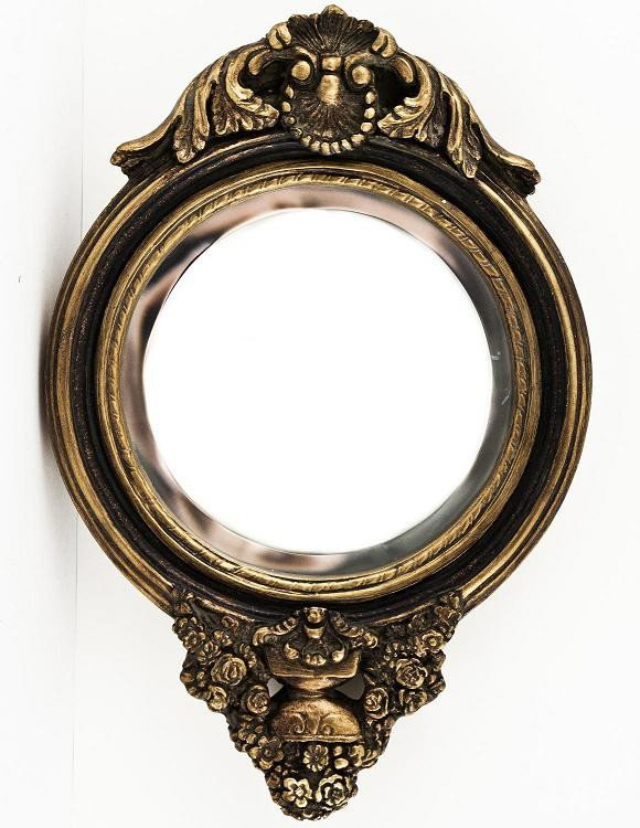 Antique Hand Carved Wooden Wall Mirror: Antique Hand Carved Wall Mirror, 19Th Century French Design, In great condition, measures 12" x 14".