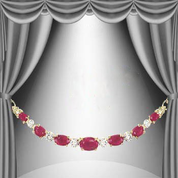11 CT Ruby Diamond Necklace: Master jewelers designed your necklace with 7 pieces of GENUINE rubies. 6 pieces of GENUINE single cut diamonds .0305 carat tw. set in fine 925 sterling silver and layered with 18K Gold.