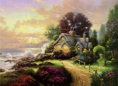 Thomas Kinkade A New Day Dawning: Signed by the Artist Paper Lithograph Limited Edition Includes Official Thomas Kinkade Certificate of Authenticity •25 1/2 x 34