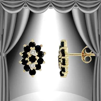 2.7 CTW Sapphire Diamond Elegance Earrings: These earrings are made of 925 sterling silver and layered with 18K Gold. Master jewelers designed your earrings with 22 pieces faceted sapphire. 4 pieces of .0065 single cut diamonds. The height of t