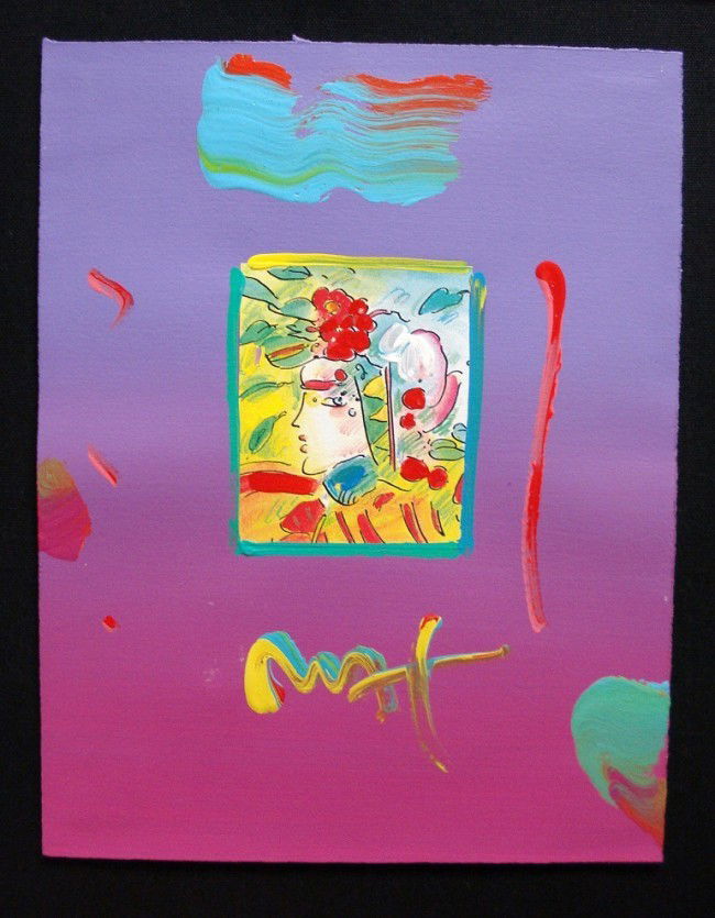 "Profile Series 2005" by Peter Max: Dimensions: 11" x 8.5" Medium: Mixed Media, Collage with Acrylic Paint (Signed by Peter in acrylic) Edition: Unique