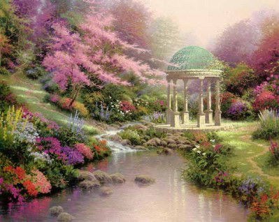 Thomas Kinkade Pools of Serenity: Signed by the Artist Paper Lithograph Limited Edition Includes Official Thomas Kinkade Certificate of Authenticity •24 x 30