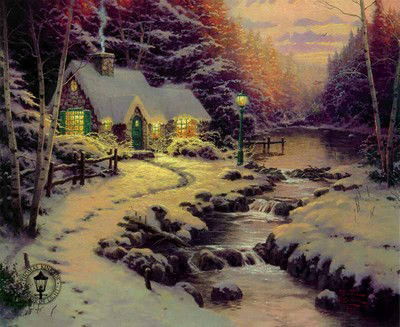 Thomas Kinkade Evening Glow: Signed by the Artist Paper Lithograph Limited Edition Includes Official Thomas Kinkade Certificate of Authenticity •12 x 16