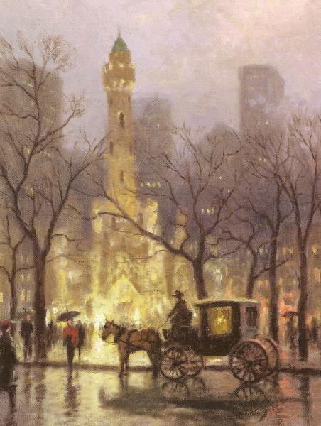 Thomas Kinkade "Water Tower, Chicago": Signed by the Artist Paper Lithograph Limited Edition Includes Official Thomas Kinkade Certificate of Authenticity •Size: 16"x20"