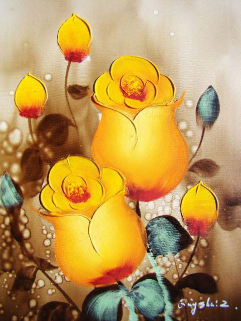 Original Painting by Qingshui Z. "Wild Scarlet": Gallery Estimated Value: $1,800 Signed by the artist Qingshui Z, Certificate of Authenticity provided. Gallery Wrapped & Ready to Hang! No need to frame! The painting is an Original Oil on canvas, pai