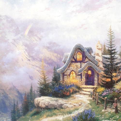 Thomas Kinkade "Sweetheart Cottage III": Signed by the Artist Paper Lithograph Limited Edition Includes Official Thomas Kinkade Certificate of Authenticity •Image size: 20" x 24"