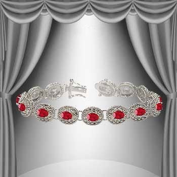 Genuine 6 CT Garnet Antiqued Museum Bracelet: Master jewelers handcrafted this museum bracelet with 15 pieces of 5mm genuine garnets. The stones are set in 21 grams of sterling silver layered with 18K gold plated and antiqued. The length of the b