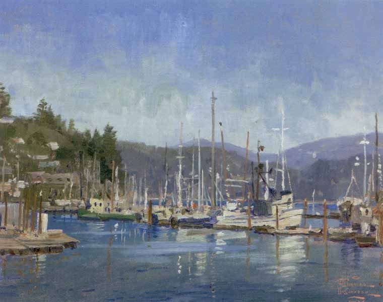 Thomas Kinkade "Newport Harbor": Signed by the Artist Paper Lithograph Limited Edition Includes Official Thomas Kinkade Certificate of Authenticity •Size: 20" x 16"