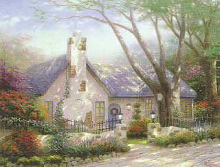 Thomas Kinkade "Morning Glory Cottage": Signed by the Artist Paper Lithograph Limited Edition Includes Official Thomas Kinkade Certificate of Authenticity •16" x 20"