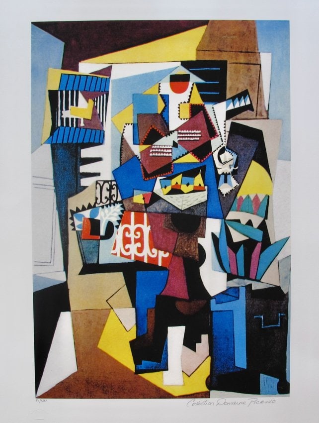 Picasso Art ABSTRACT Estate Signed Limited Edition Giclee: This is a PABLO PICASSO (ESTATE COLLECTION DOMAINE) (1881-1973) giclee titled “ABSTRACT”. This piece is hand pencil signed on the lower right as ‘Collection Domaine Picasso’ and has an embosse
