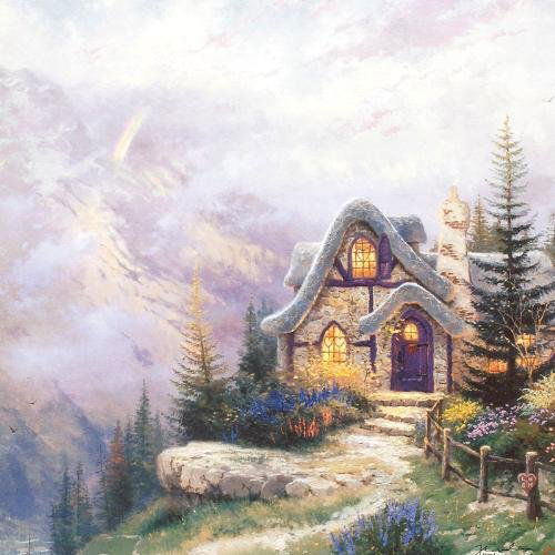 Thomas Kinkade "Sweetheart Cottage III": Signed by the Artist Paper Lithograph Limited Edition Includes Official Thomas Kinkade Certificate of Authenticity •Image size: 20" x 24"