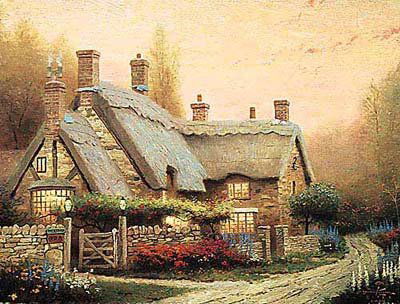 Thomas Kinkade "Mckenna's Cottage": Signed by the Artist Paper Lithograph Limited Edition Includes Official Thomas Kinkade Certificate of Authenticity •Approx Size: 24" x 20"