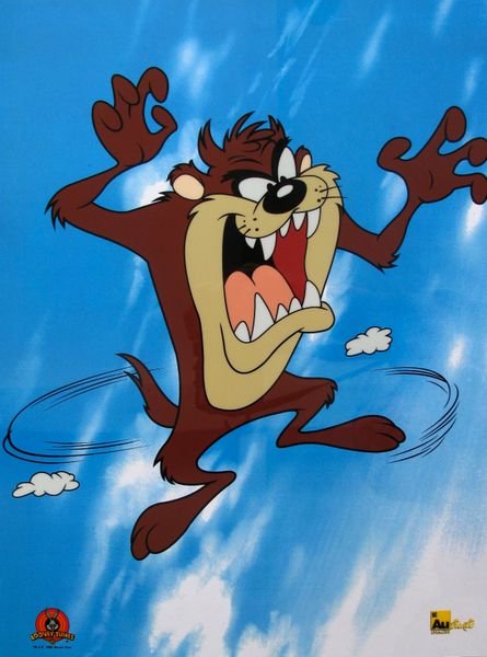 Warner Bros Looney Tunes TAZ Animation Sericel: This is a Limited Edition Sericel of Warner Bros Looney Tunes TAZ the TAZMANIAN DEVIL . This fantastic animation features Taz as he appeared in the 1970's cartoons. This Cel measures approx. 12 by 16 