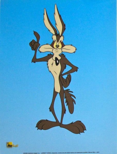 Warner Bros WILE E COYOTE Sericel: This is a Limited Edition Sericel of Warner Bros Looney Tunes Wile E Coyote. This fantastic animation features Wile E Coyote as he appeared in the 1970's cartoons. This Cel measures 8 by 6 inches, com