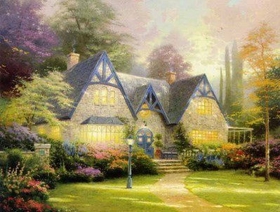 Thomas Kinkade "Winsor Manor": Signed by the Artist Paper Lithograph Limited Edition Includes Official Thomas Kinkade Certificate of Authenticity •24x30