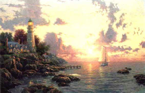 Thomas Kinkade "Sea Of Tranquility": Signed by the Artist Paper Lithograph Limited Edition Includes Official Thomas Kinkade Certificate of Authenticity •Approx Size: 46" x 32"