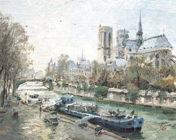 Thomas Kinkade "Notre Dame, Paris": Signed by the Artist Paper Lithograph Limited Edition Includes Official Thomas Kinkade Certificate of Authenticity •Approx Size: 14" x 12"