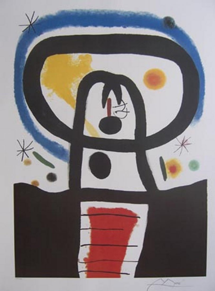 Joan Miro EQUINOX Limited Ed. Facsimile Signed Lit: This is a Joan Miro first edition lithograph titled "EQUINOX". This piece is facsimile signed and pencil numbered from a limited edition of 500. Measures 33¾" x 26". Printed on high quality archival 