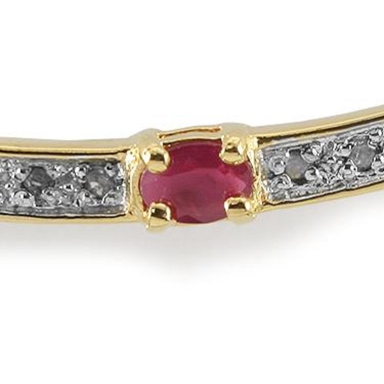 Genuine .42 CT Ruby Diamond Necklace: Master jewelers designed your necklace with 1 piece of GENUINE 4X3mm faceted oval ruby. 14 pieces of GENUINE single cut diamonds .1 carat tw. 4.1 grams of sterling silver layered with 18K Gold. The le