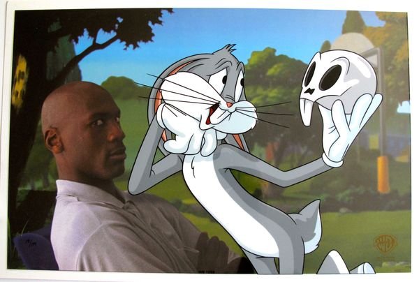 Warner Bros Sericel TO PLAY OR NOT TO PLAY: This is a Limited Edition Sericel from Warner Bros titled "TO PLAY OR NOT TO PLAY". This fantastic animation features a scene from the movie "Space Jam," Bugs Bunny calls upon his classical theater tr