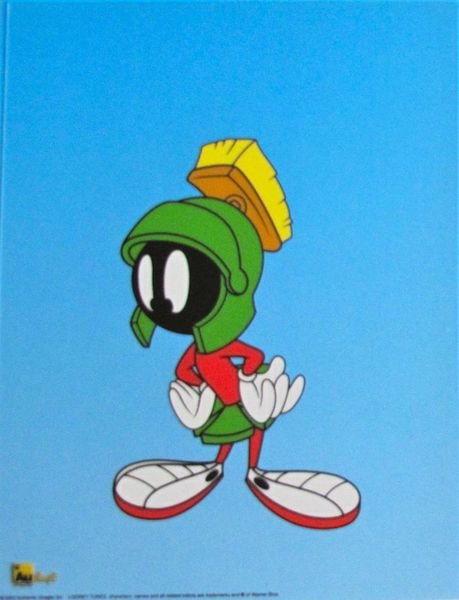 Warner Bros MARVIN THE MARTIAN Sericel: This is a Limited Edition Sericel of Warner Bros Looney Tunes MARVIN THE MARTIAN. This fantastic animation features Marvin as he appeared in the 1970's cartoons. This Cel measures 8 by 6 inches, comes