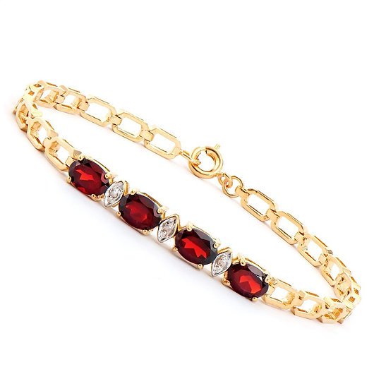 3.53 Ct Natural Diamond Garnet Sterling Silver Designer Bracelet MSRP $1,795!: Gemstone DescriptionGemstone: GarnetColor: BrownShape: OvalSize: 7x5Quantity: 4CTW: 3.5 Diamond DescriptionShape: RoundsSize: 1.1mm Quantity: 3CTW: 0.03Grade: I3Color: H-I Material Information:Plating