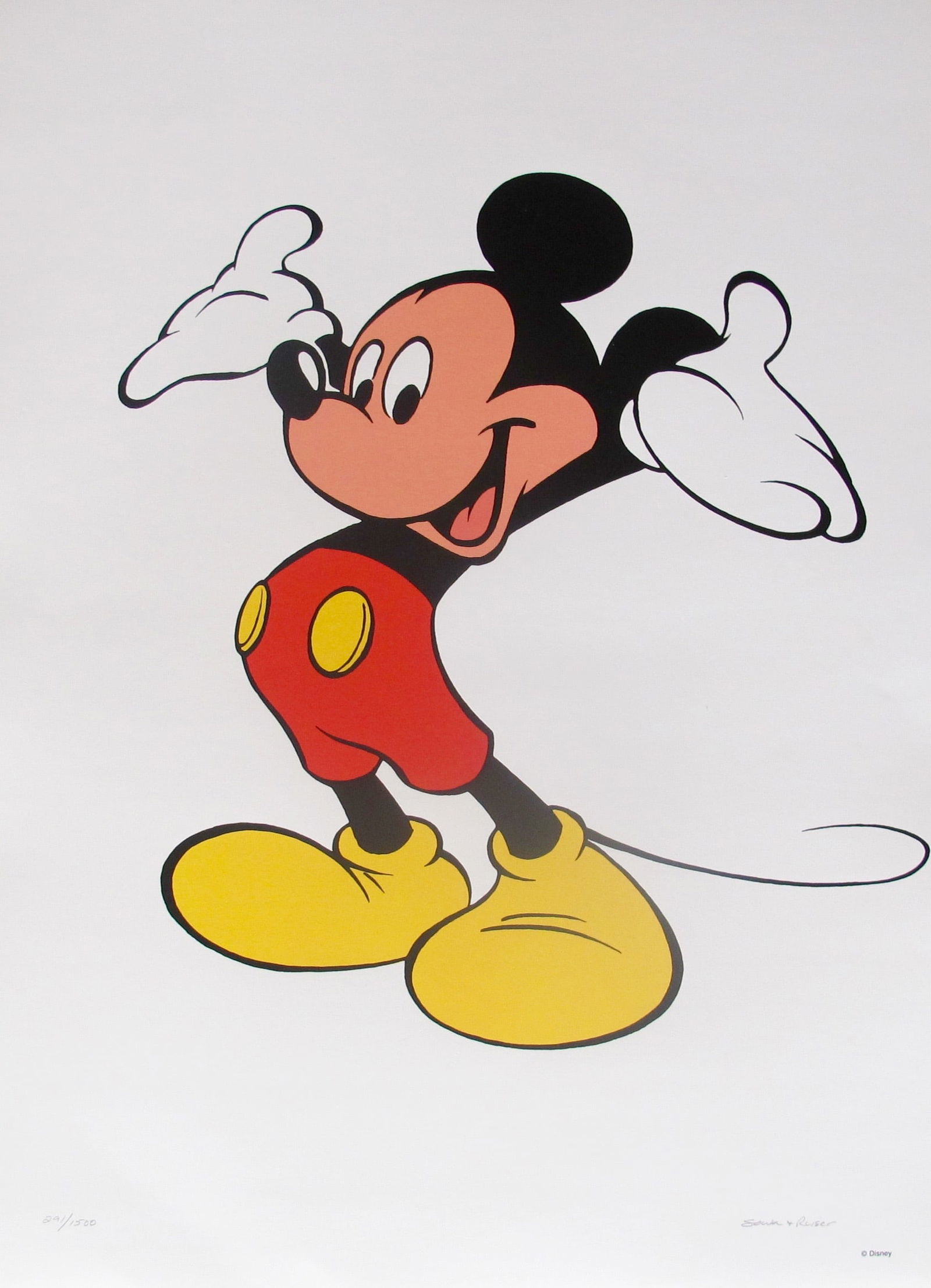 WALT DISNEY MICKEY MOUSE Limited Edition Serigraph Art: This is a Walt Disney Mickey Mouse limited edition serigraph.This vintage treasure would beautifully grace the walls of and Mickey fan and is a must have. This image has been meticulously created as a