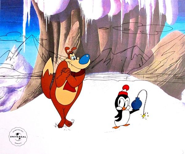 CHILLY WILLY & SMEDLY Universal Studios Animation : This is a Limited Edition Sericel titled "CHILLY WILLY AND SMEDLY". This Cel measures 12.5" x 10.5", comes unframed, in excellent condition. This piece bears an authentication stamp by Universal Studi