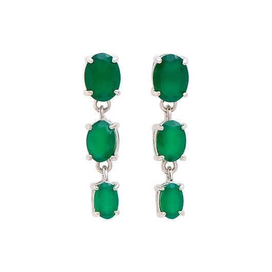 4.05 ct natural Green Agate 925 Sterling Silver Designer Earrings $1,195!: Gemstone: Green Agate Color: Green Shape: Oval Size: 8x6Quantity: 2CT: 2.02 Gemstone Description Gemstone: Green Agate Color: Green Shape: Oval Size: 7x5 Quantity: 2CT: 1.4 Gemstone Description Gemsto