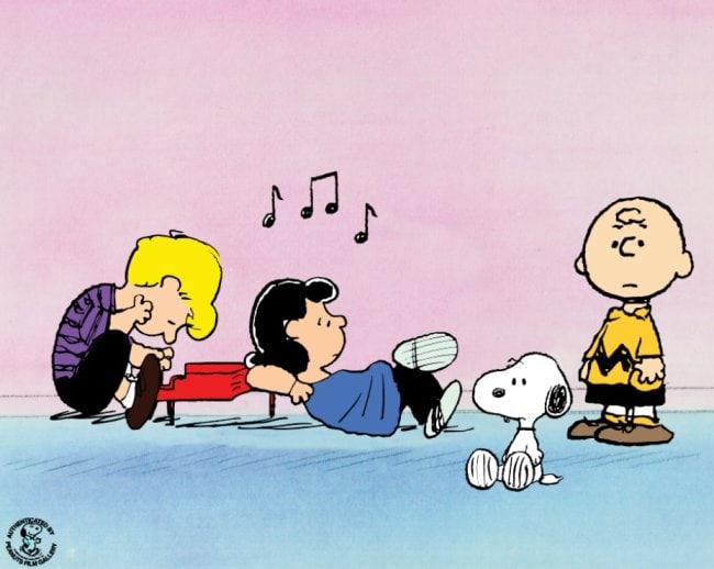 PEANUTS Sericel Animation Art Lucy Snoopy Charlie Brown Schroeder MSRP $1295!: This is a Peanuts Limited Edition Sericel titled ?Beethoven Symphony?.This fantastic animation features Lucy, Schroeder, Charlie Brown and Snoopy as they appeared in the original animated cartoon.Meas