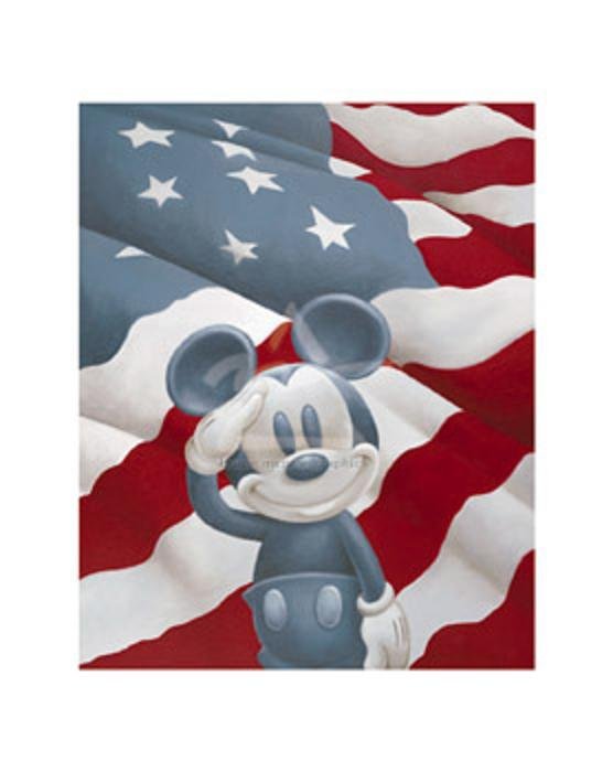 Disney High Quality Art Print - Mickey Salutes Ameri: Museum quality fine-art print, printed on high quality archival acid free paper. Each print is of the highest museum art print reproduction quality and are supplied by the world's leading art publishe