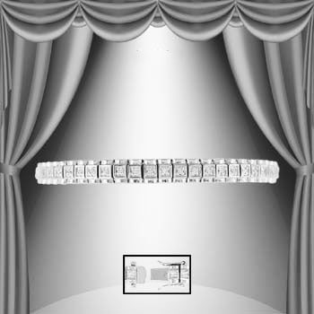 0.59 Cts Diamond Designer Bracelet: 58 Single cut 1.2mm rounds diamonds Color: I-J & Clarity:I2-I3 No treatment.14.75 grams of base metal layered with platinum rhodium.Length is 7 1/2 inches.The width is 1/4 inches.