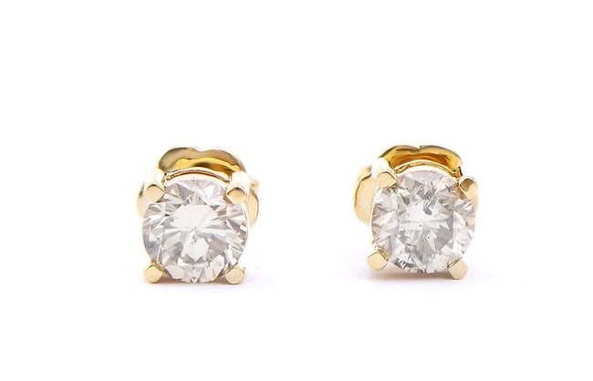 0.85 cts Certified Natural Champagne Diamond 14K Gold Earrings $8,795!: Diamond Description:Shape: RoundsSize: 4.5 mm Quantity: 2CTW: 0.85Grade: I1-I2Color: Champagne Material Information:Primary Material: 14k Solid Gold (Marked)Color: Yellow Gold Jewelry Information:Moun