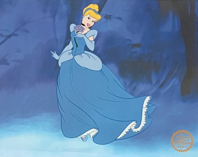 Disney Cinderella Sericel Animation Art Serigraph Cel: This is a Disney Limited Edition Serigraph Cel of CINDERELLA . Disney?s own artists have selected this scene from the original animation drawings used to produce this classic Disney film. Known as a ?